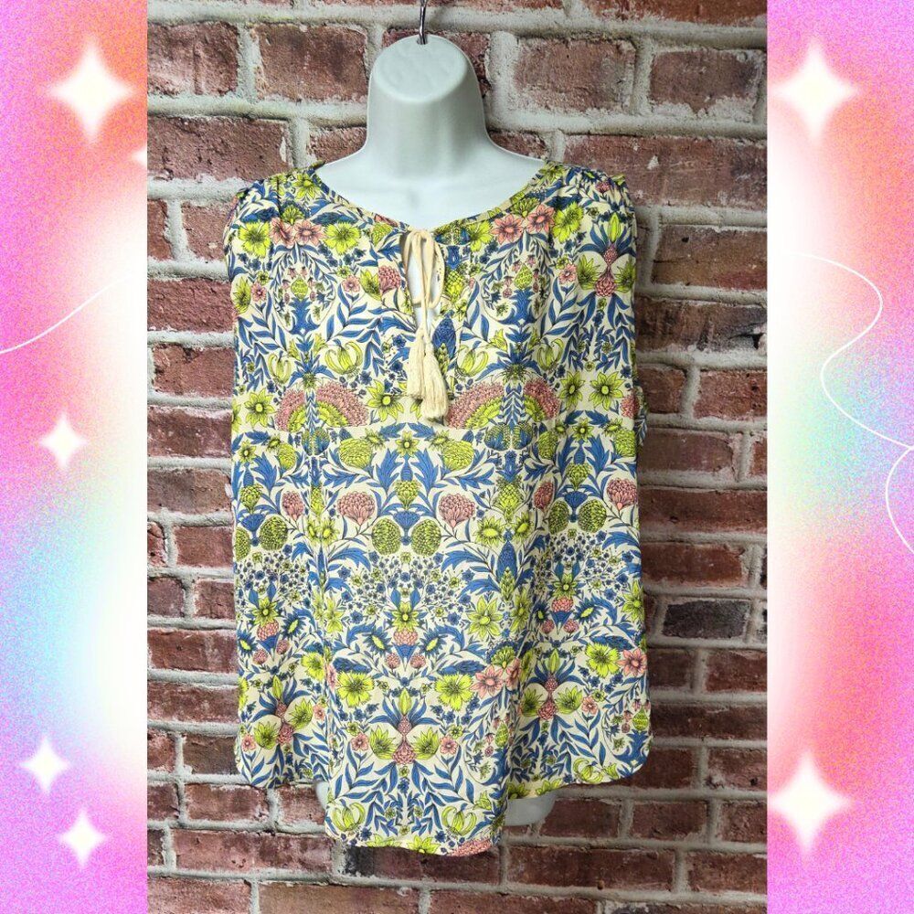 Women's H&M CONSCIOUS Sleeveless Floral‎ Top Size 12